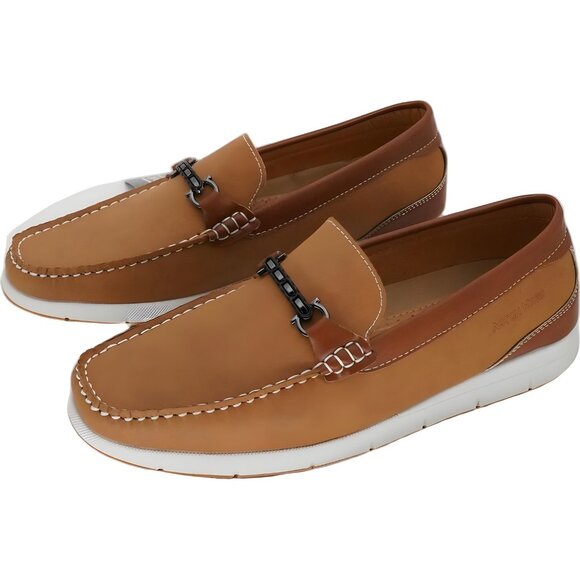 Aston Marc Crosby Bit Loafers Tan Leather Slip-On Driving Shoes Men 9M - Picture 2 of 6